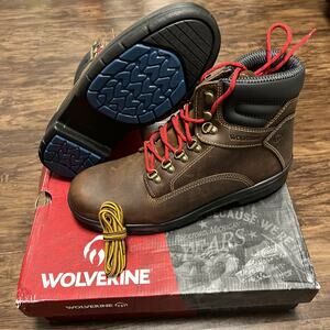 Wolverine 98 DuraShocks Slip/Oil Resistance Work Boots Brown Soft Toe Men 12